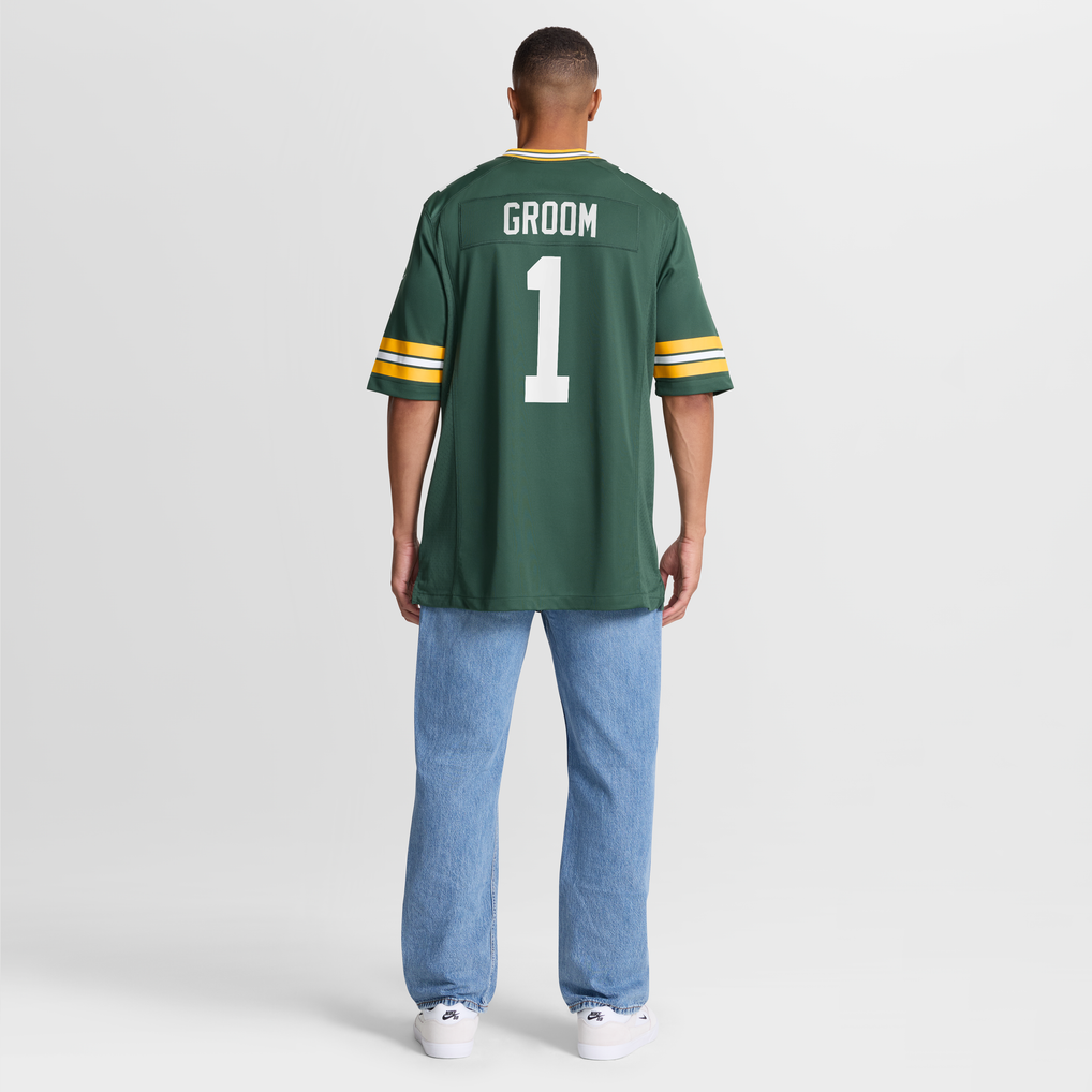 Men's Green Bay Packers Number 1 Groom Nike Green Game Jersey - Image 9