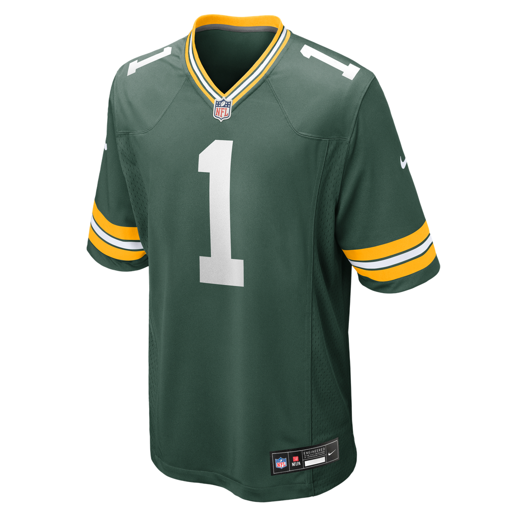 Men's Green Bay Packers Number 1 Groom Nike Green Game Jersey - Image 3