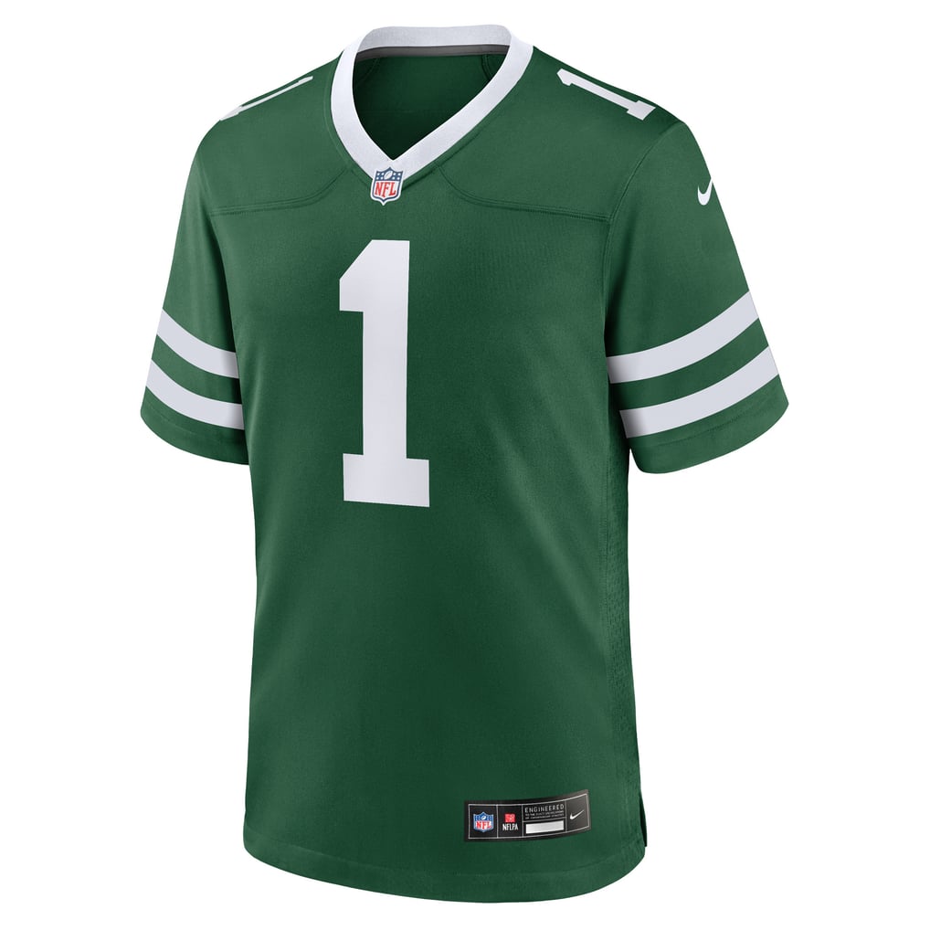 Men's New York Jets Number 1 Groom Nike Legacy Green Game Jersey - Image 3