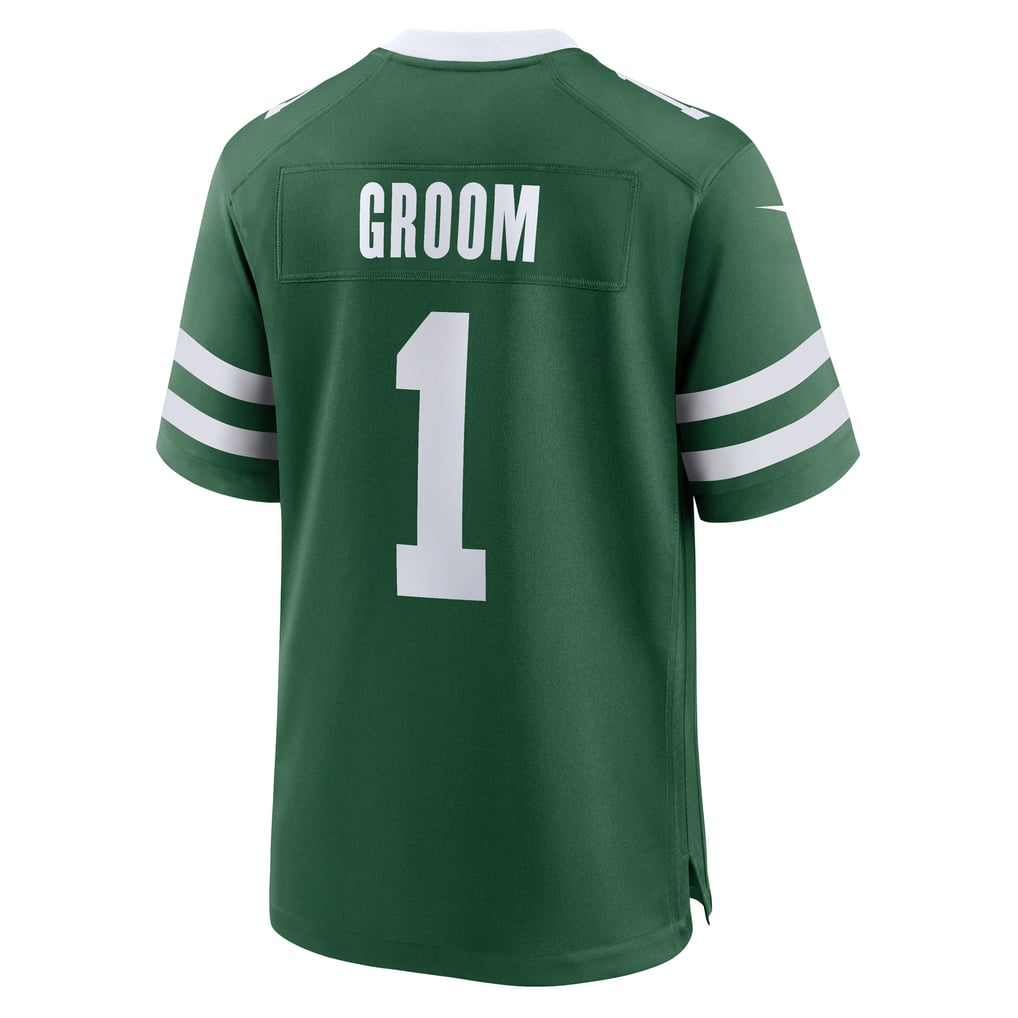Men's New York Jets Number 1 Groom Nike Legacy Green Game Jersey - Image 4