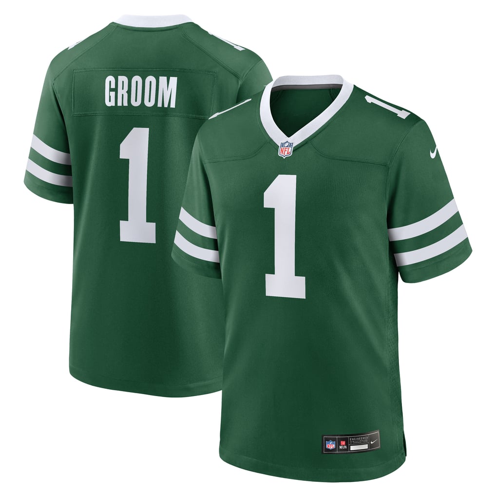 Men's New York Jets Number 1 Groom Nike Legacy Green Game Jersey - Image 1