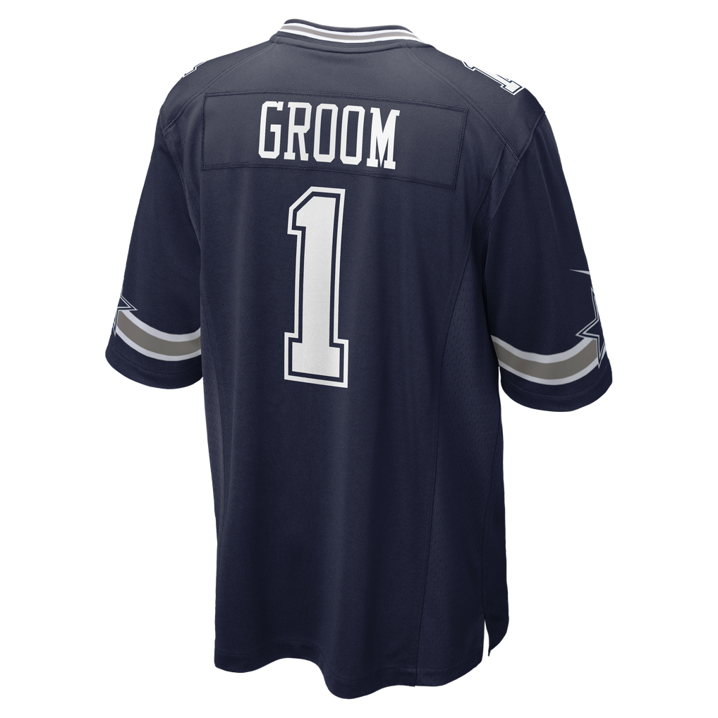 Men's Dallas Cowboys Number 1 Groom Nike Navy Game Jersey - Image 4