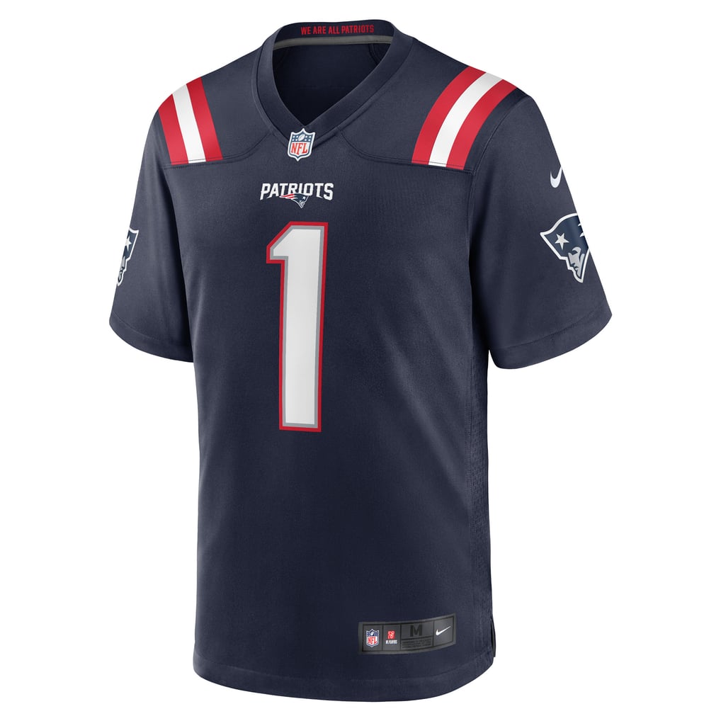 Men's New England Patriots Number 1 Groom Nike Navy Game Jersey - Image 3