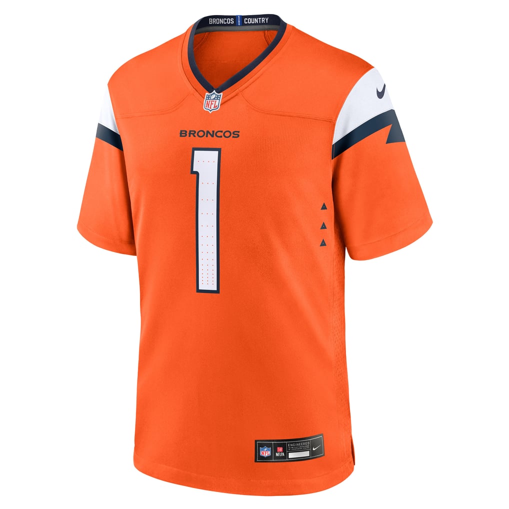 Men's Denver Broncos Number 1 Groom Nike Orange Game Jersey - Image 3