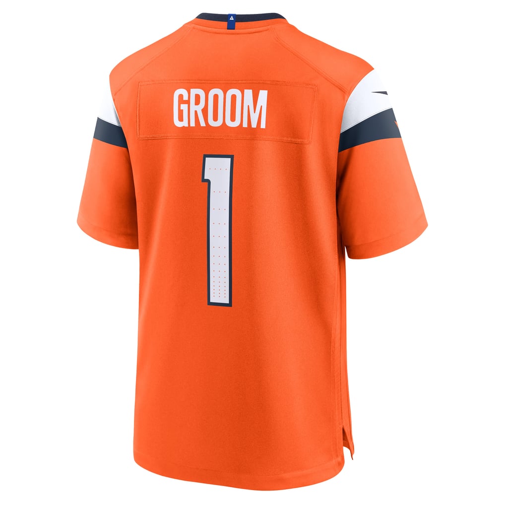 Men's Denver Broncos Number 1 Groom Nike Orange Game Jersey - Image 4
