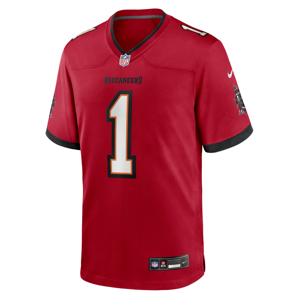 Men's Tampa Bay Buccaneers Number 1 Groom Nike Red Game Jersey - Image 3