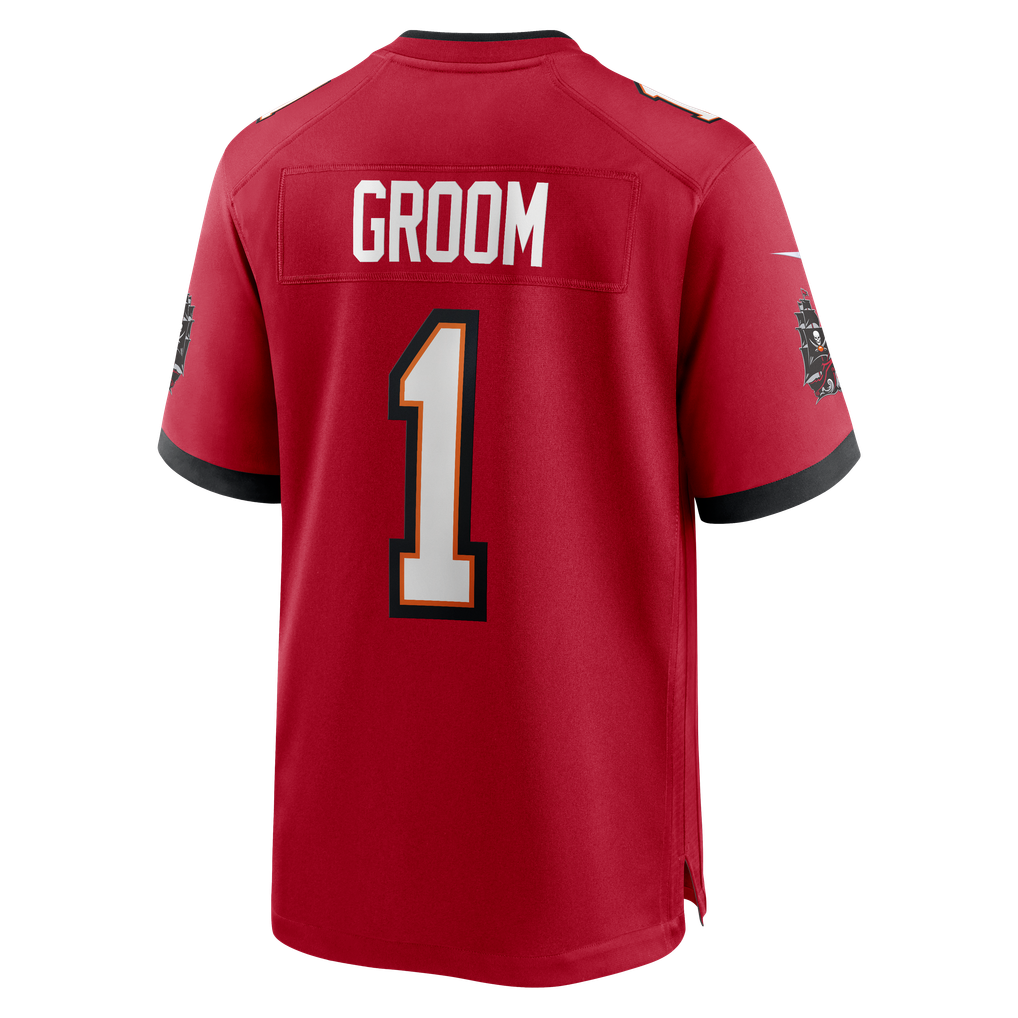 Men's Tampa Bay Buccaneers Number 1 Groom Nike Red Game Jersey - Image 4