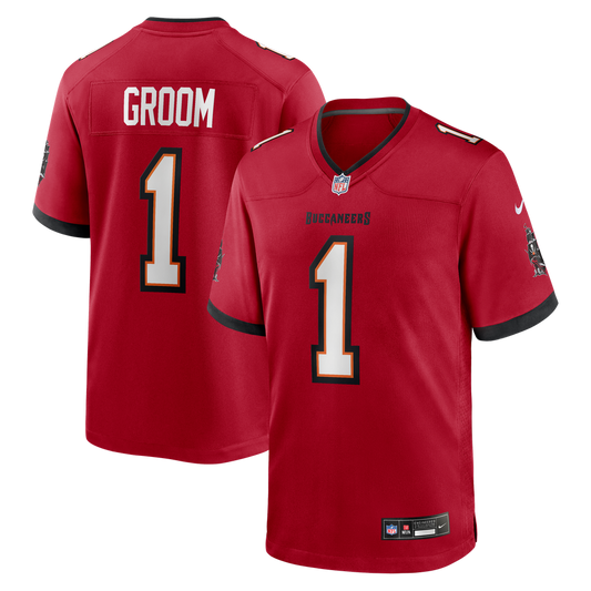 Men's Tampa Bay Buccaneers Number 1 Groom Nike Red Game Jersey - Image 1