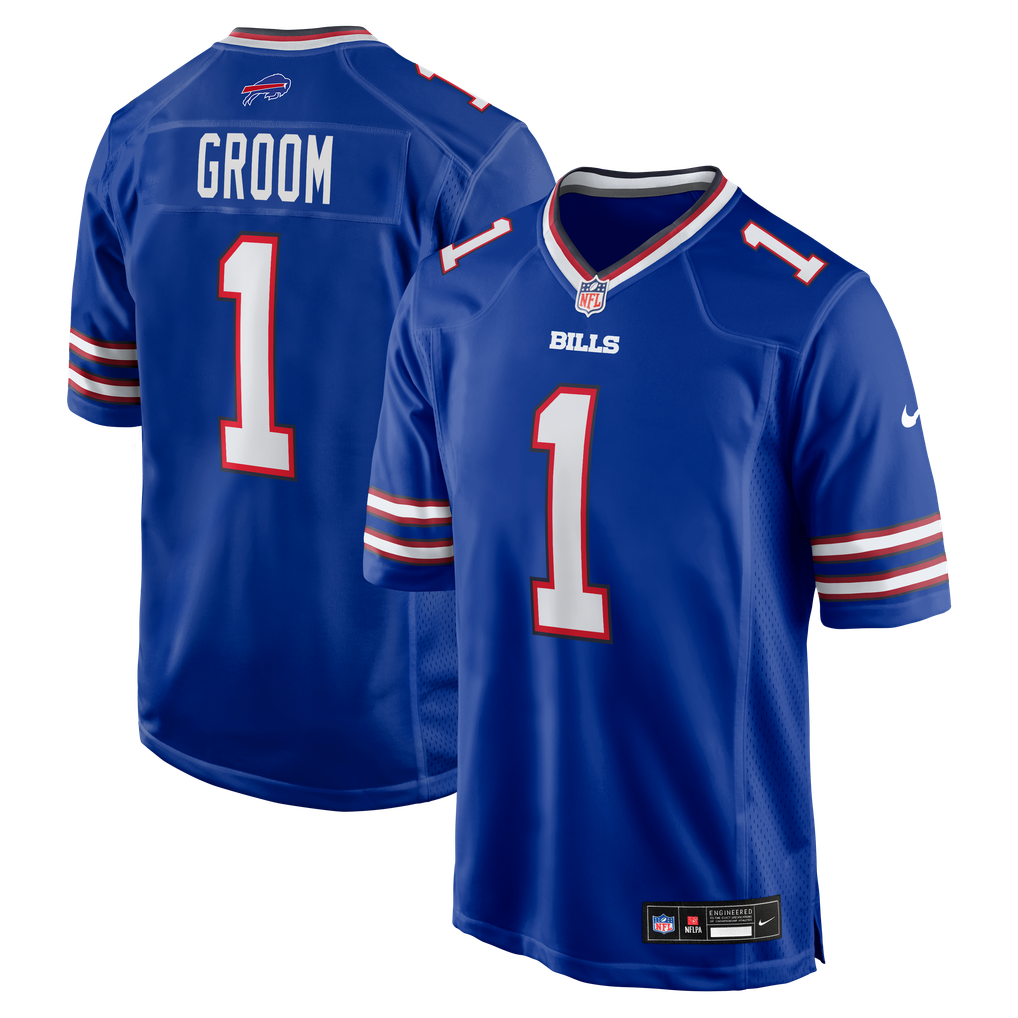 Men's Buffalo Bills Number 1 Groom Nike Royal Game Jersey - Image 2