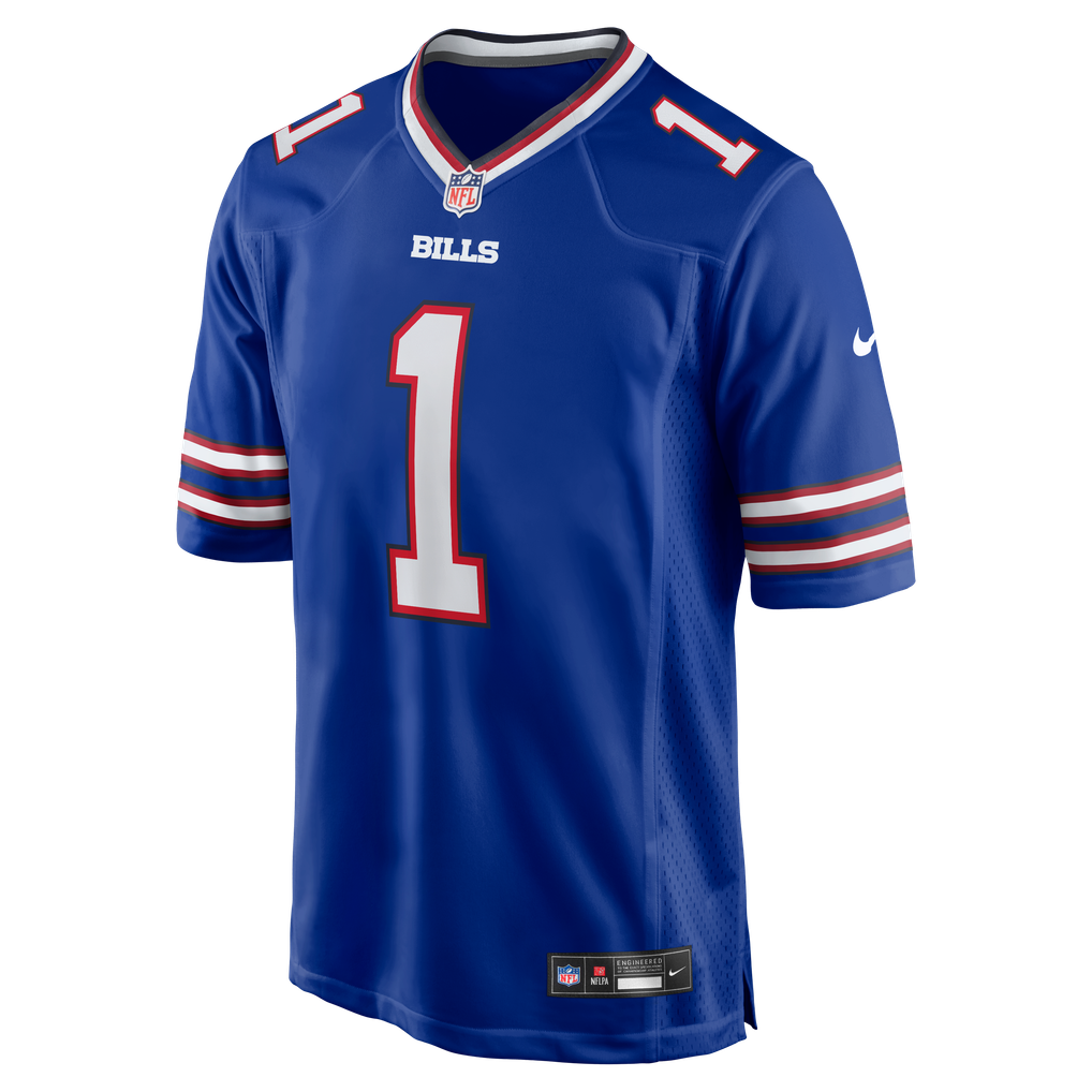 Men's Buffalo Bills Number 1 Groom Nike Royal Game Jersey - Image 3