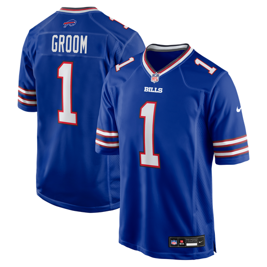 Men's Buffalo Bills Number 1 Groom Nike Royal Game Jersey - Image 1