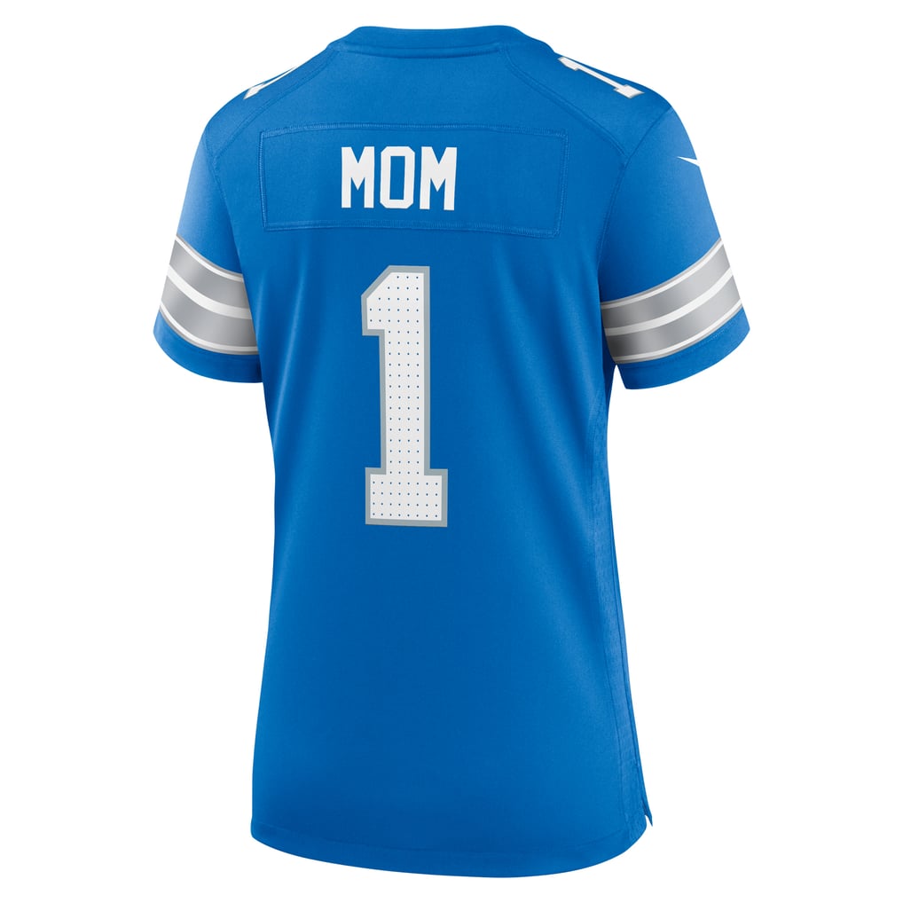 Men's Detroit Lions Number 1 Mom Nike Blue Game Jersey - Image 4
