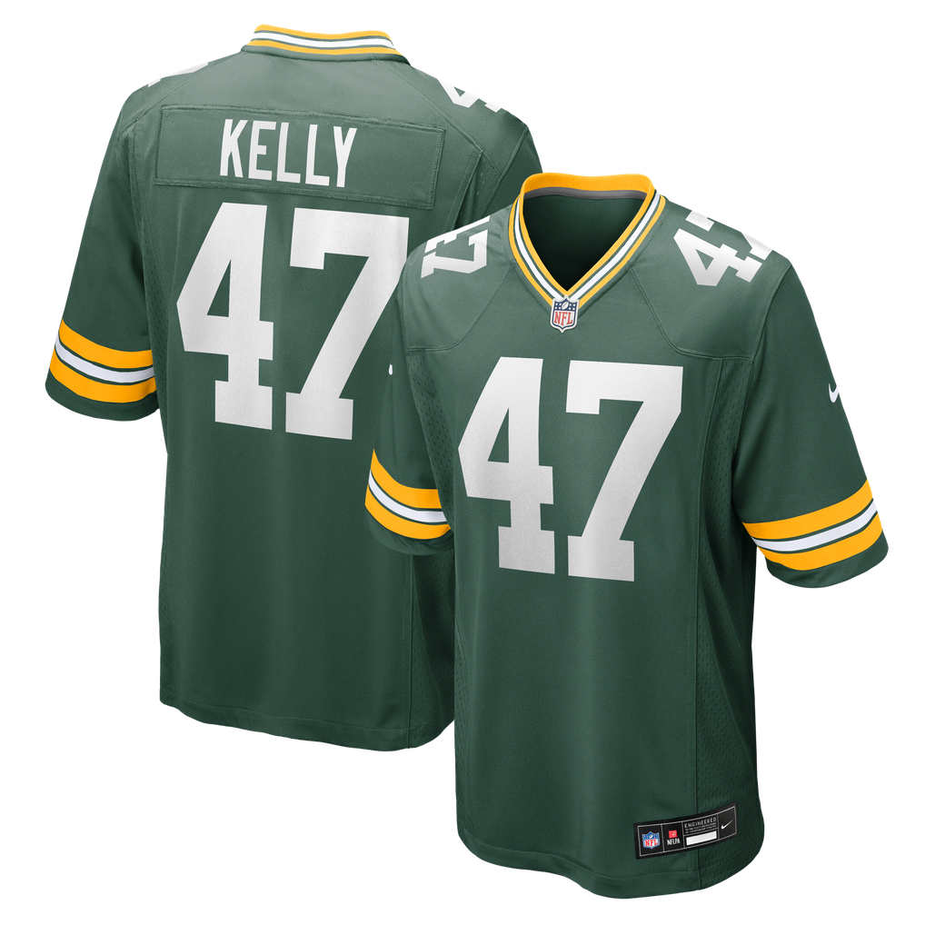 Men's Green Bay Packers Nyjalik Kelly Nike Green Team Game Jersey - Image 2