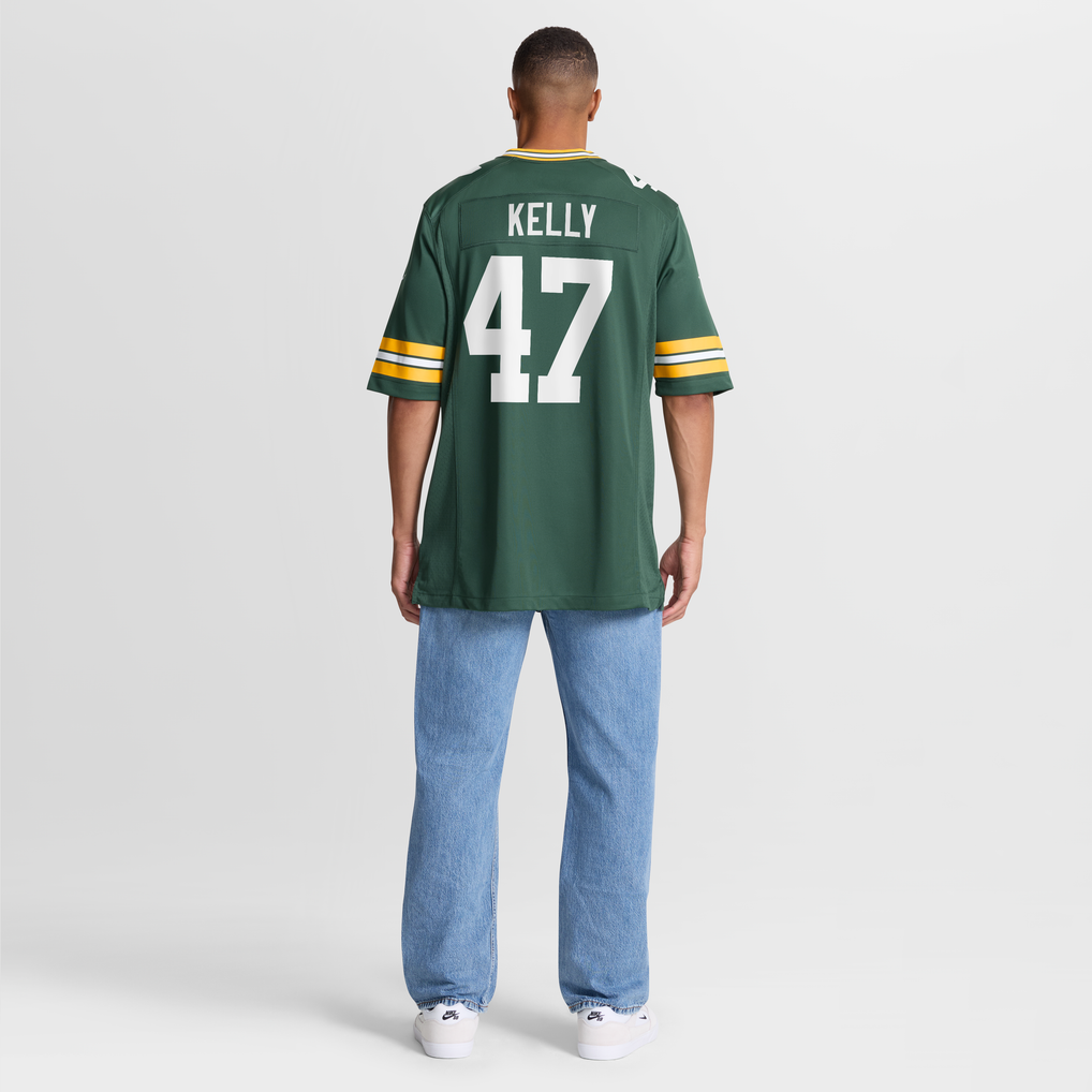 Men's Green Bay Packers Nyjalik Kelly Nike Green Team Game Jersey - Image 4
