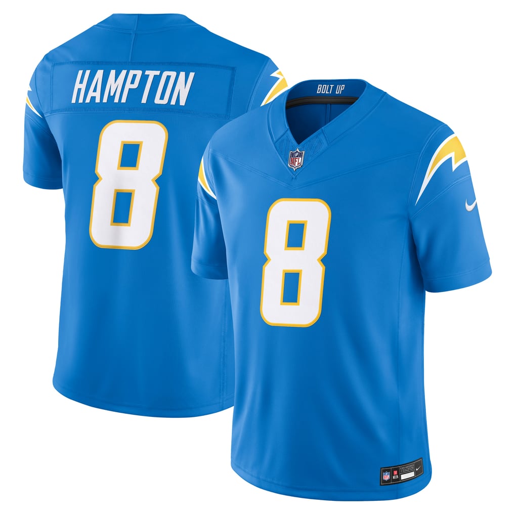Men's Los Angeles Chargers Omarion Hampton Nike Powder Blue Team Vapor F.U.S.E. Stitched Limited Jersey - Image 2