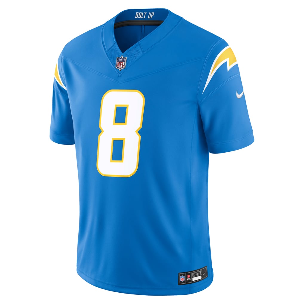 Men's Los Angeles Chargers Omarion Hampton Nike Powder Blue Team Vapor F.U.S.E. Stitched Limited Jersey - Image 3