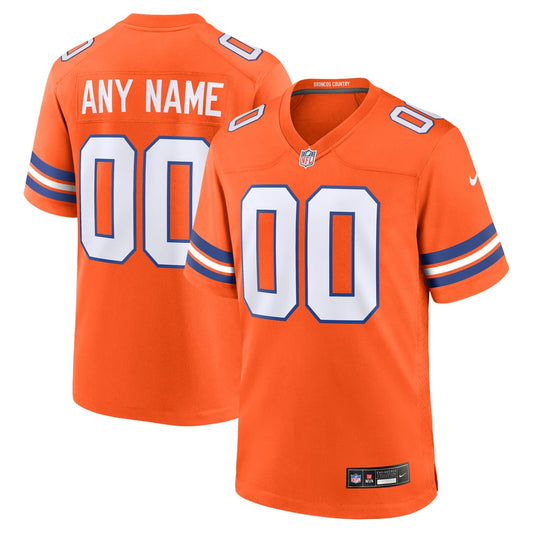 Men's Denver Broncos Nike Orange Mile High Collection 1977 Throwback Custom Game Jersey - Image 1