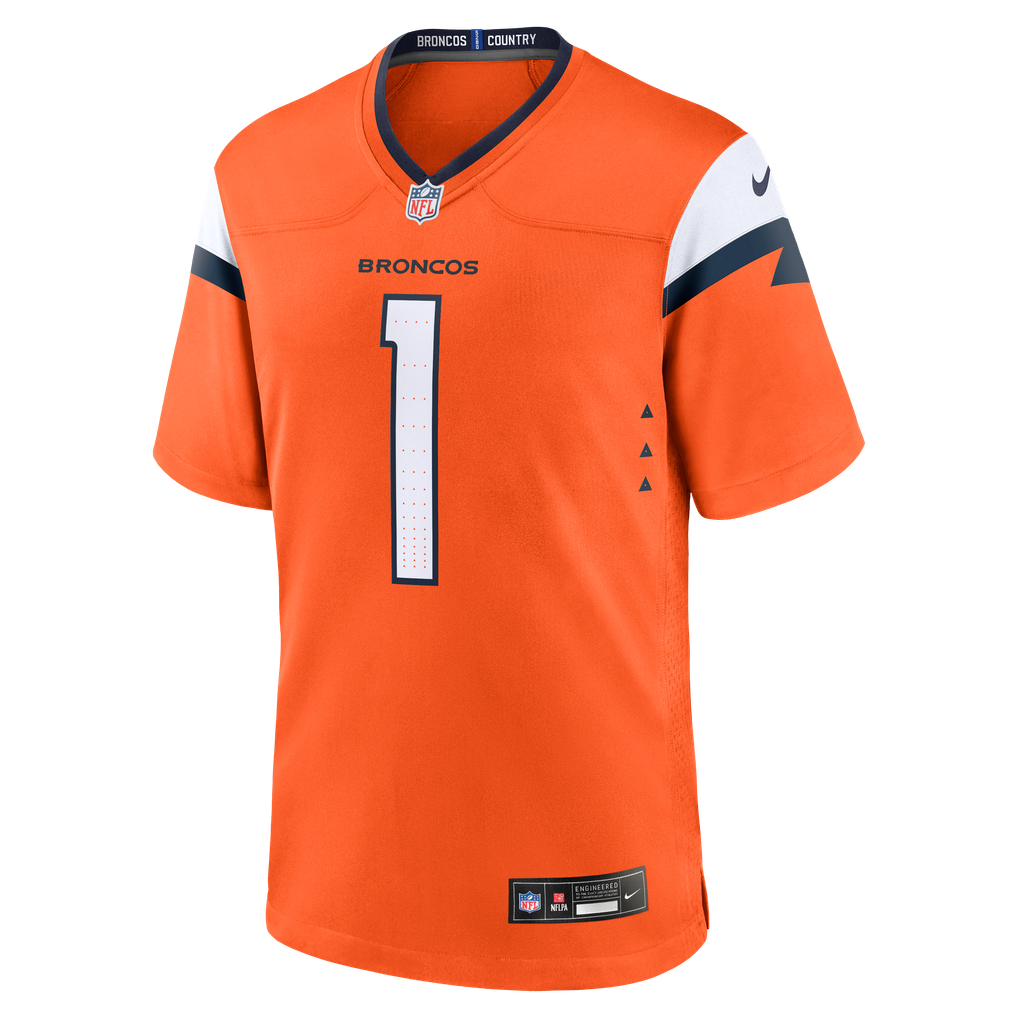 Men's Denver Broncos  Nike Orange #1 Dad Game Jersey - Image 3