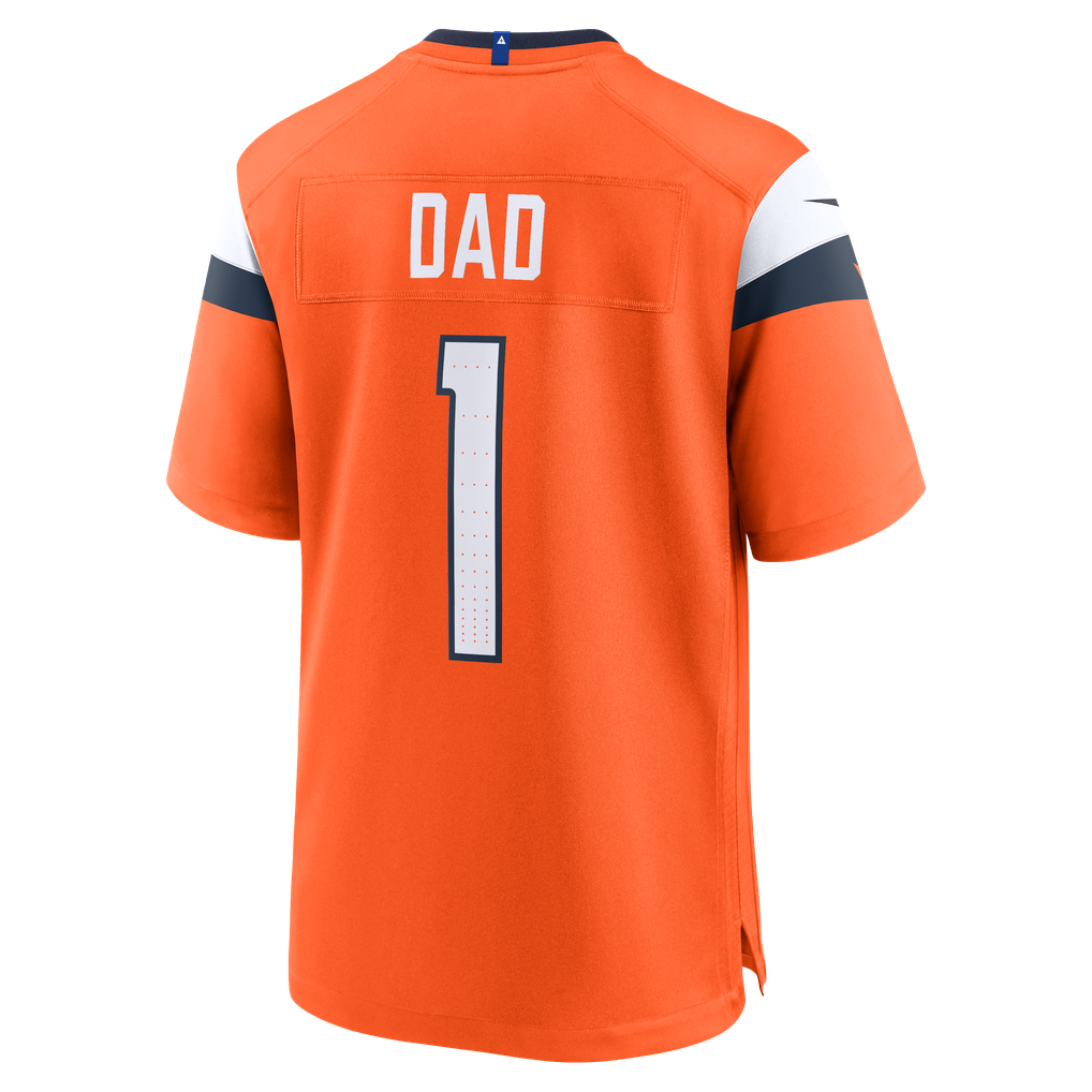 Men's Denver Broncos  Nike Orange #1 Dad Game Jersey - Image 4