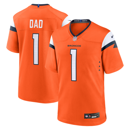 Men's Denver Broncos  Nike Orange #1 Dad Game Jersey - Image 1