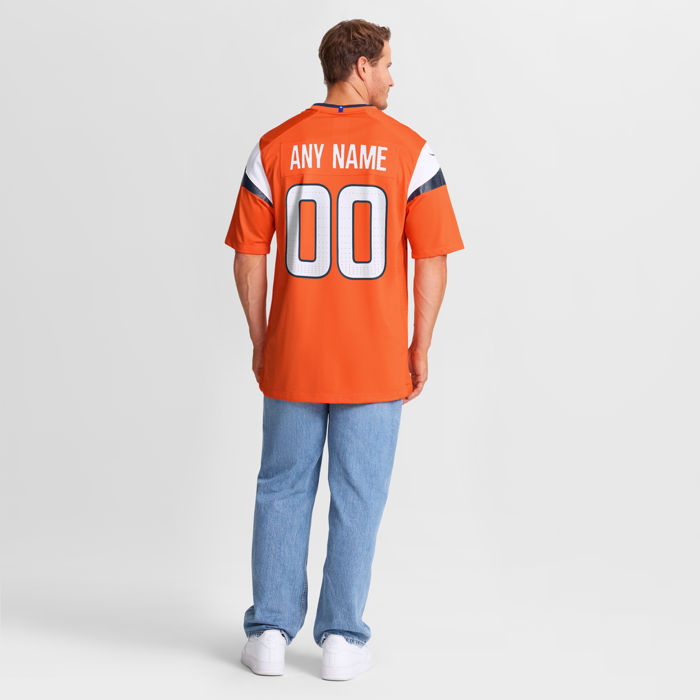 Men's Denver Broncos Nike Orange Team Custom Game Jersey - Image 9