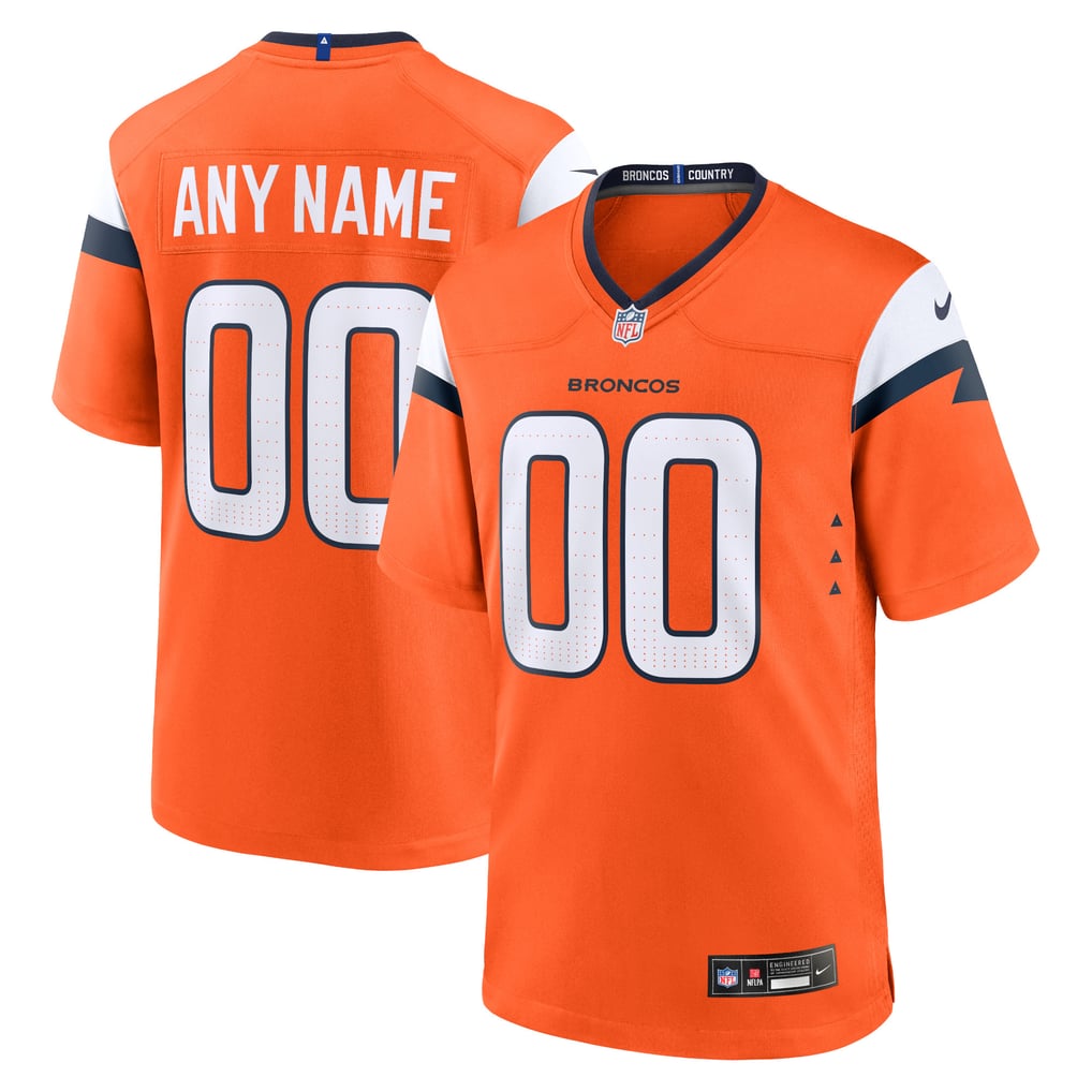 Men's Denver Broncos Nike Orange Team Custom Game Jersey - Image 2