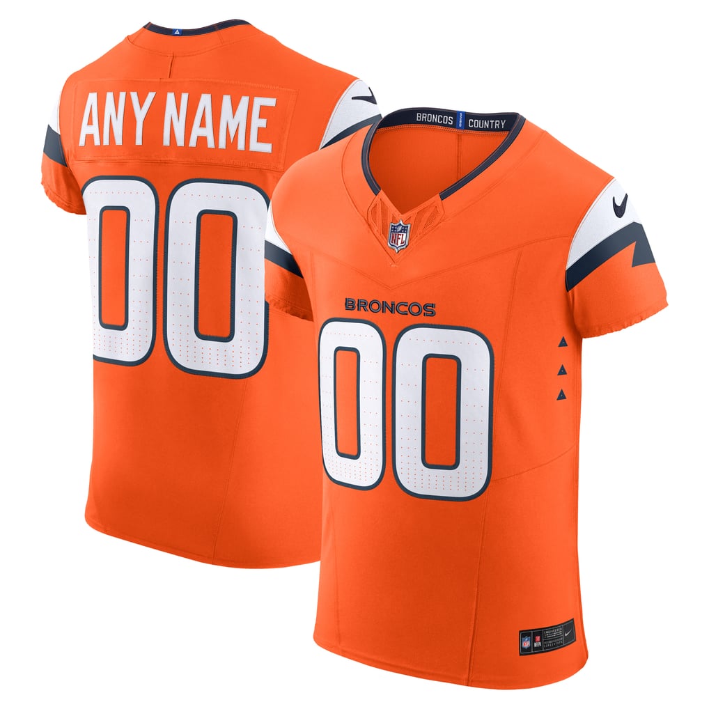Men's Denver Broncos Nike  Orange Team Vapor F.U.S.E. Elite Custom Jersey - Image 1