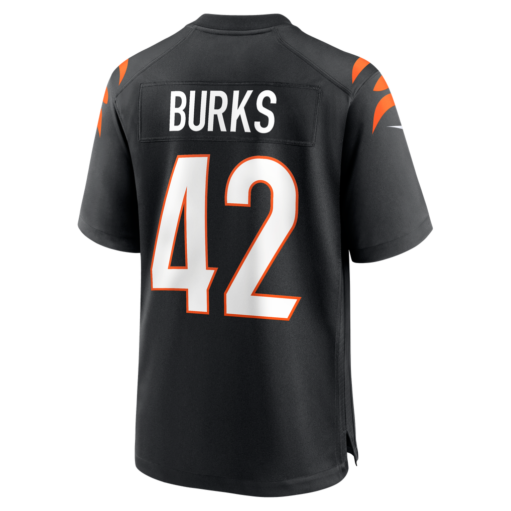 Men's Cincinnati Bengals Oren Burks Nike Black Team Game Jersey - Image 4