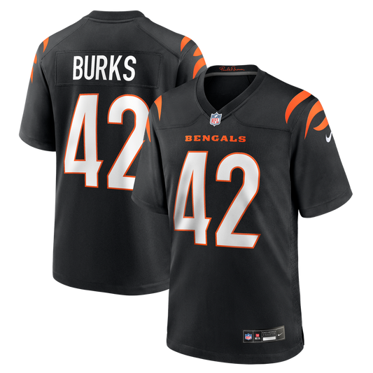 Men's Cincinnati Bengals Oren Burks Nike Black Team Game Jersey - Image 1