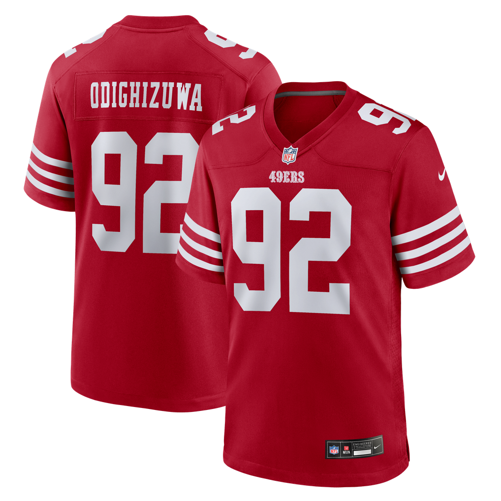Men's San Francisco 49ers Osa Odighizuwa Nike  Scarlet Team Game Jersey - Image 2