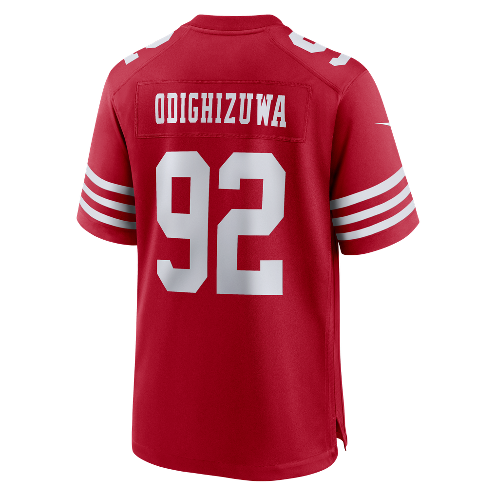 Men's San Francisco 49ers Osa Odighizuwa Nike  Scarlet Team Game Jersey - Image 4