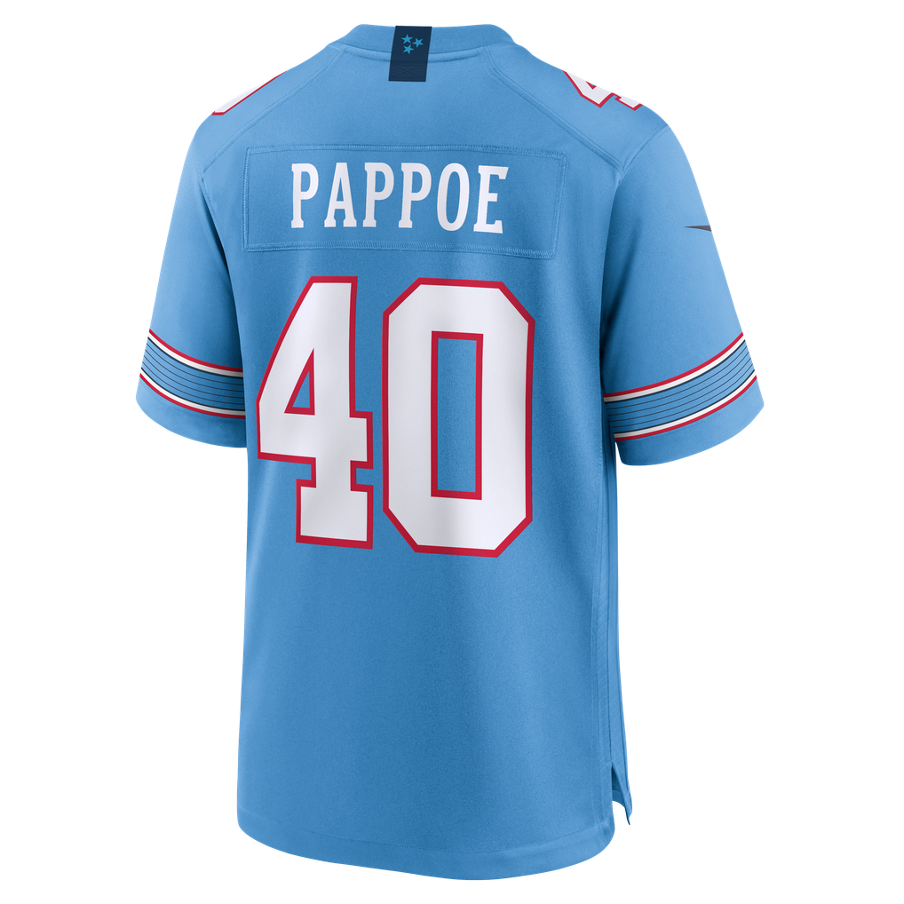 Men's Tennessee Titans Owen Pappoe Nike Light Blue Team Game Jersey - Image 4