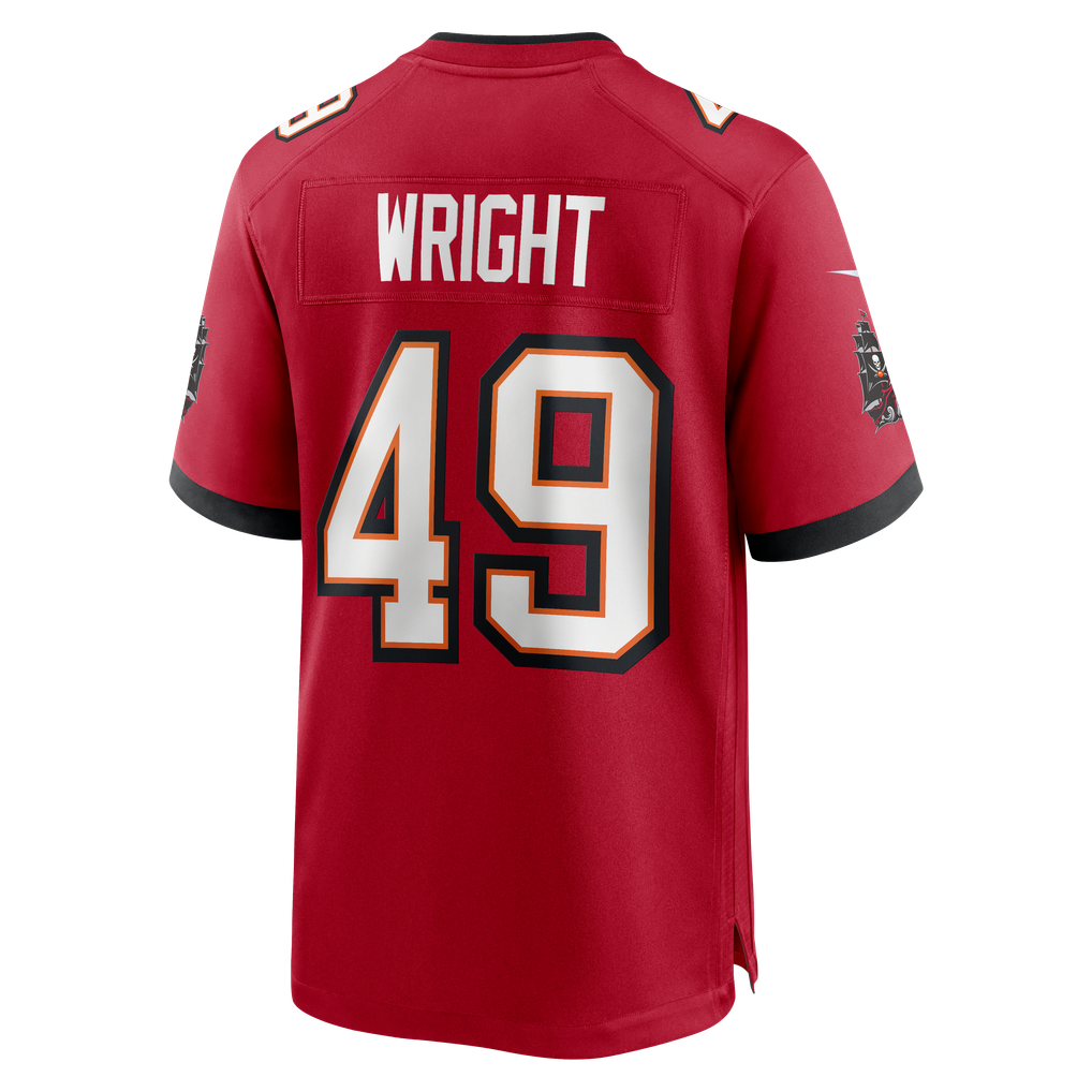 Men's Tampa Bay Buccaneers Owen Wright Nike  Red Team  Game Jersey - Image 4