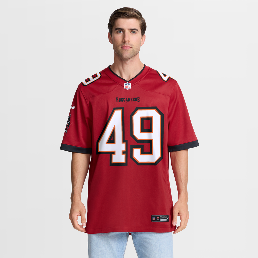 Men's Tampa Bay Buccaneers Owen Wright Nike  Red Team  Game Jersey - Image 5