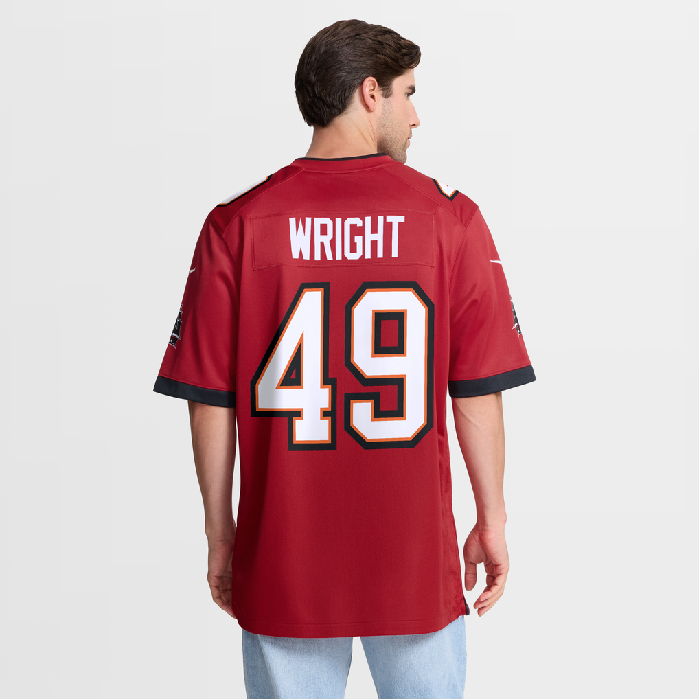 Men's Tampa Bay Buccaneers Owen Wright Nike  Red Team  Game Jersey - Image 6