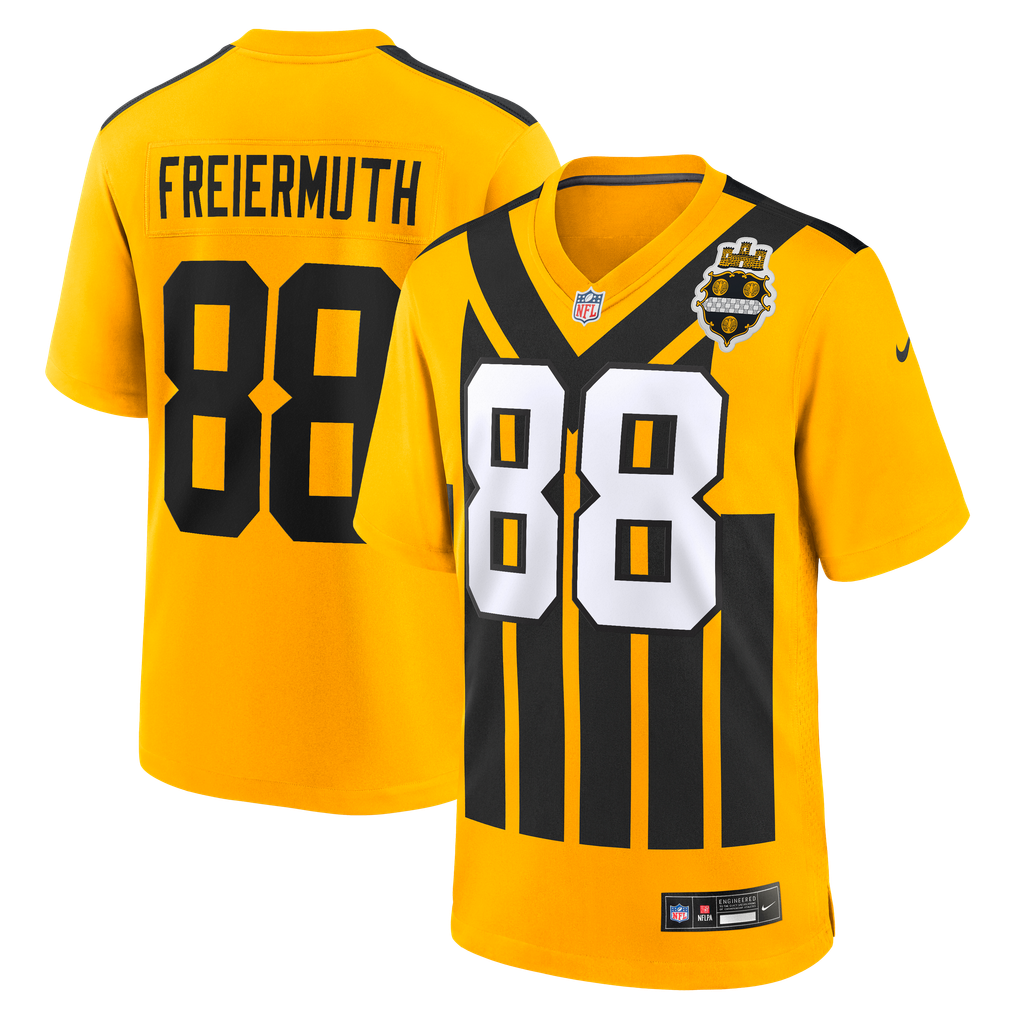 Men's Pittsburgh Steelers Pat Freiermuth Nike Gold Alternate 1933 Throwback Game Jersey - Image 2