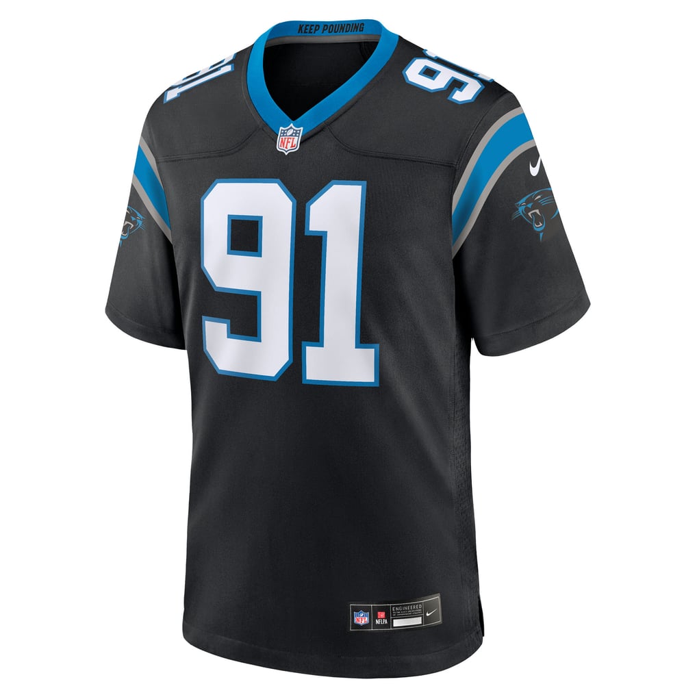 Men's Carolina Panthers Patrick Jones II Nike Black Team Game Jersey - Image 3