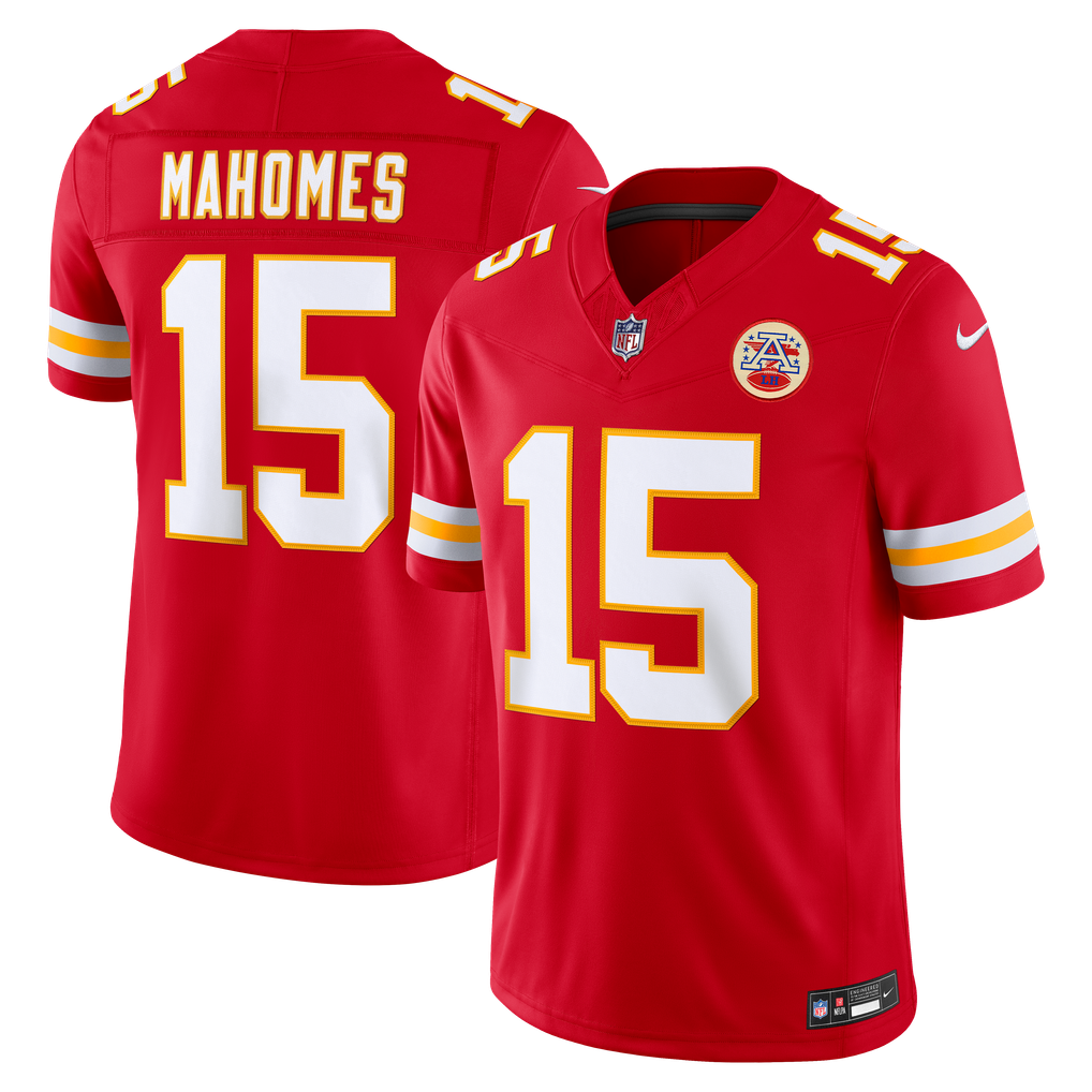 Men's Kansas City Chiefs Patrick Mahomes Nike Red Team Vapor F.U.S.E. Stitched Limited Jersey - Image 2