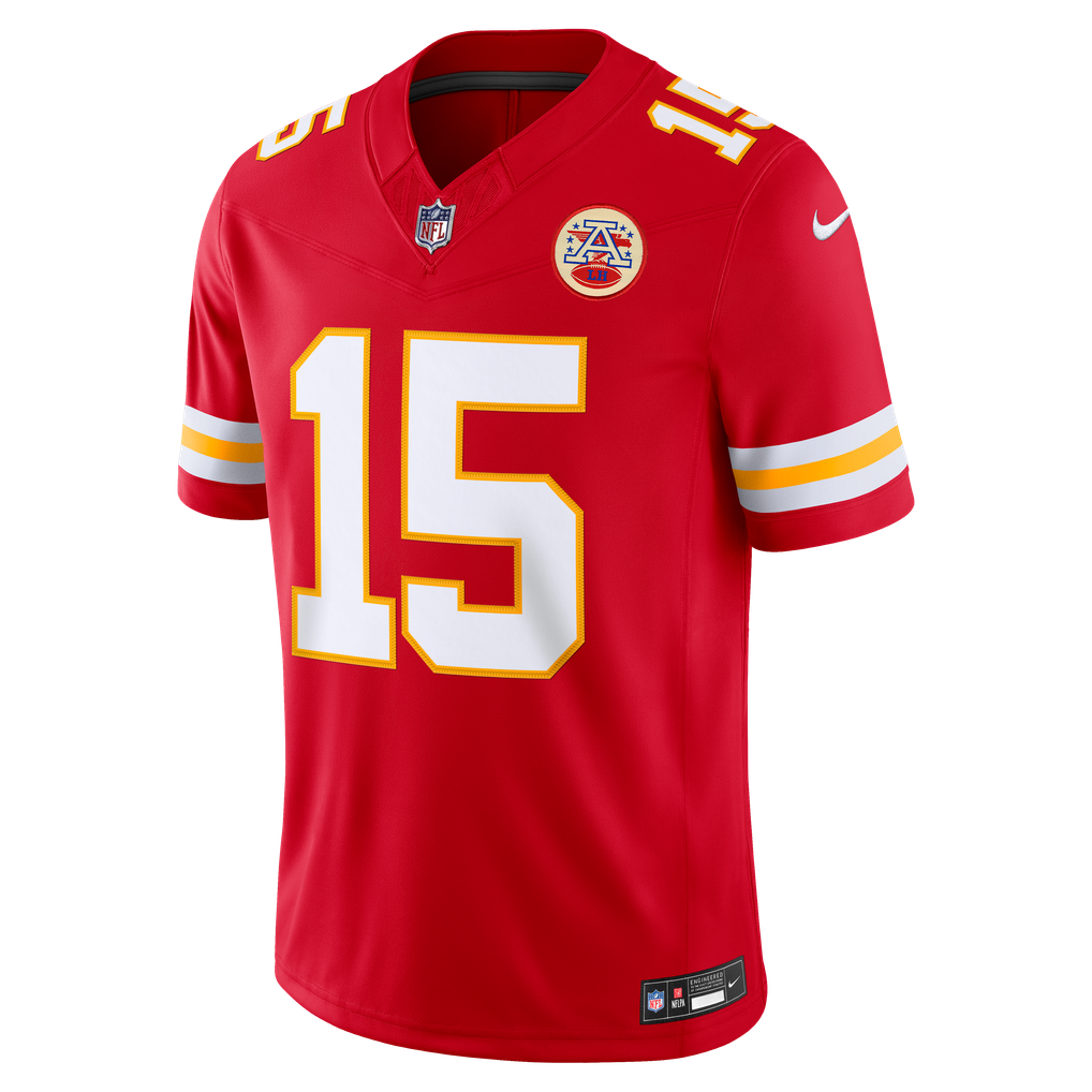 Men's Kansas City Chiefs Patrick Mahomes Nike Red Team Vapor F.U.S.E. Stitched Limited Jersey - Image 7