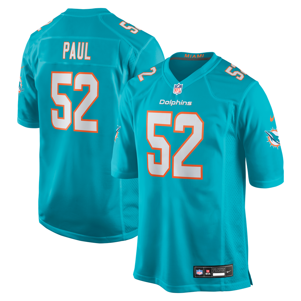 Men's Miami Dolphins Patrick Paul Nike  Aqua  Game Jersey - Image 2
