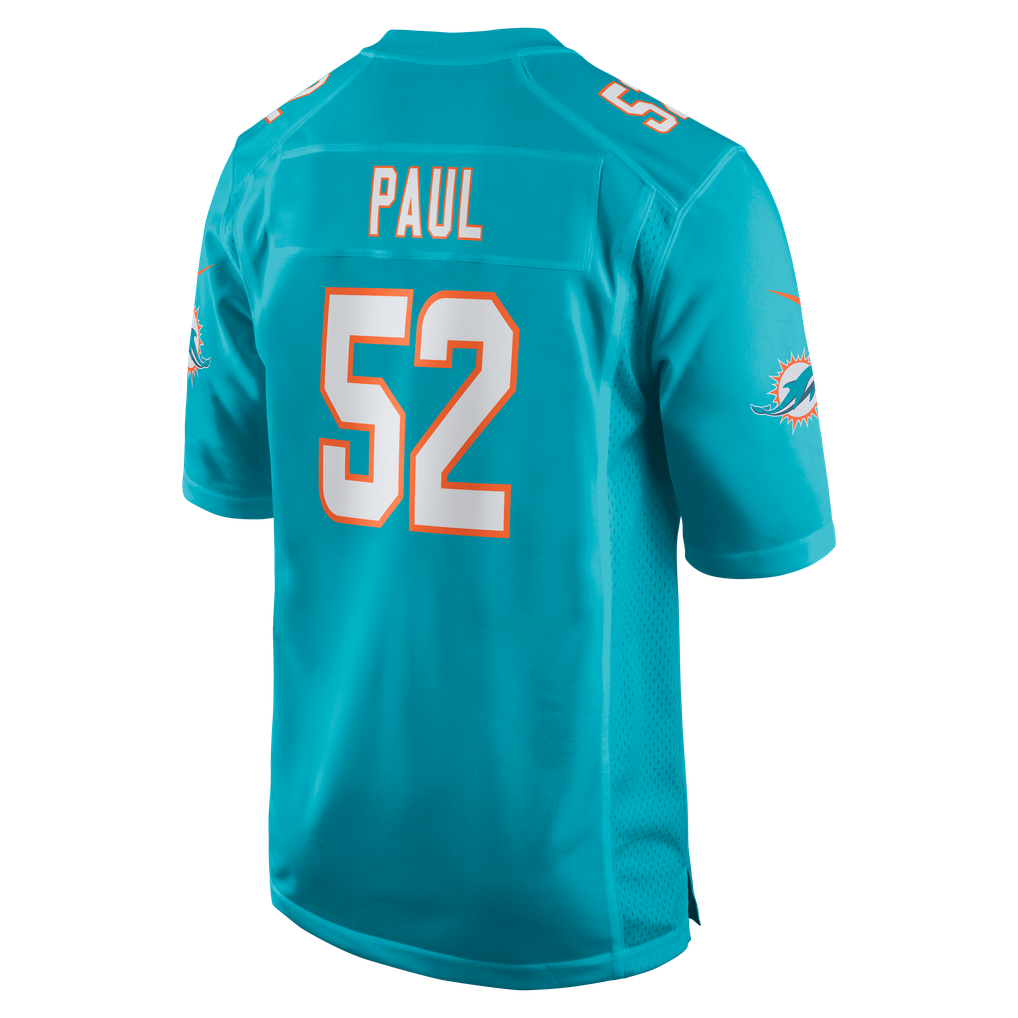 Men's Miami Dolphins Patrick Paul Nike  Aqua  Game Jersey - Image 4