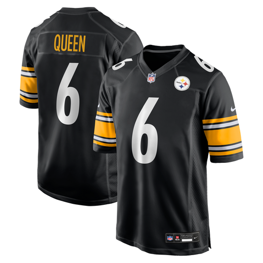 Men's Pittsburgh Steelers Patrick Queen Nike Black Game Player Jersey - Image 1