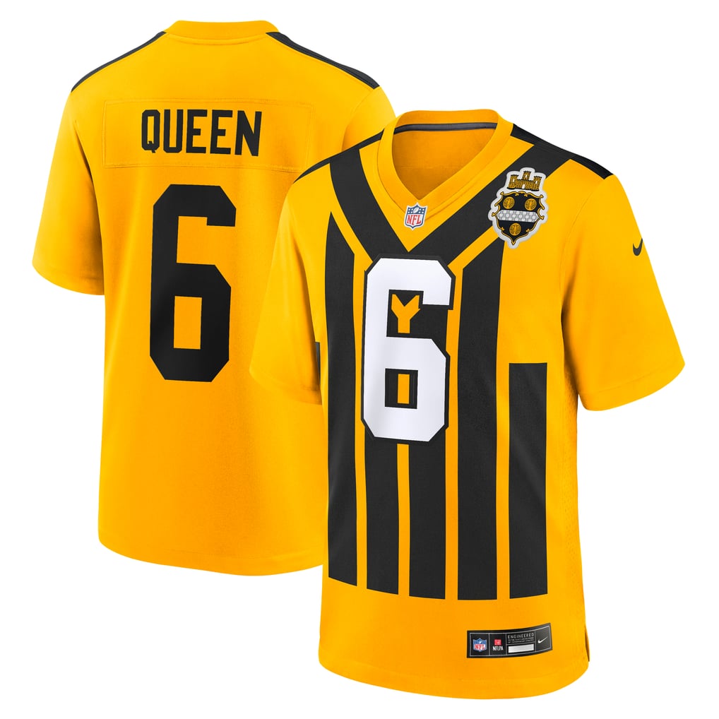 Men's Pittsburgh Steelers Patrick Queen Nike Gold Alternate 1933 Throwback Game Jersey - Image 2