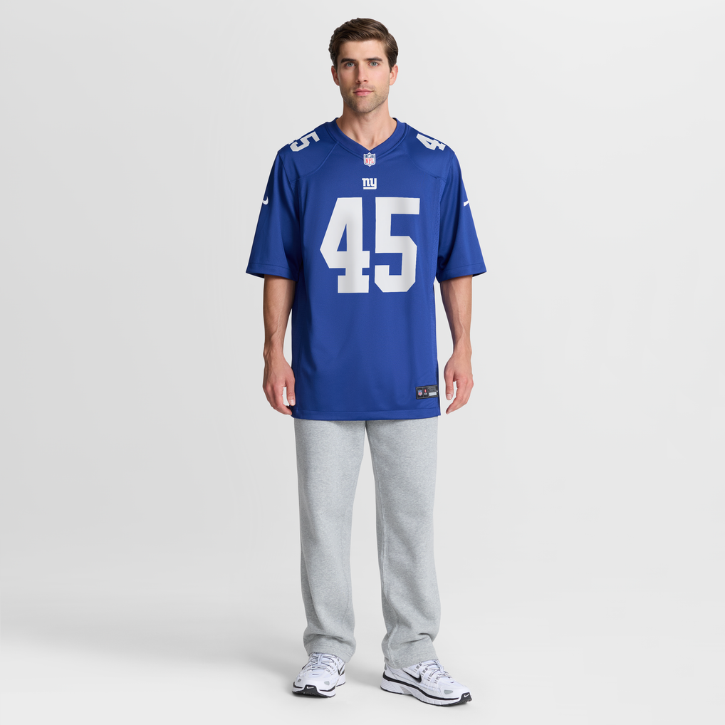 Men's New York Giants Patrick Ricard Nike  Royal Team Game Jersey - Image 5