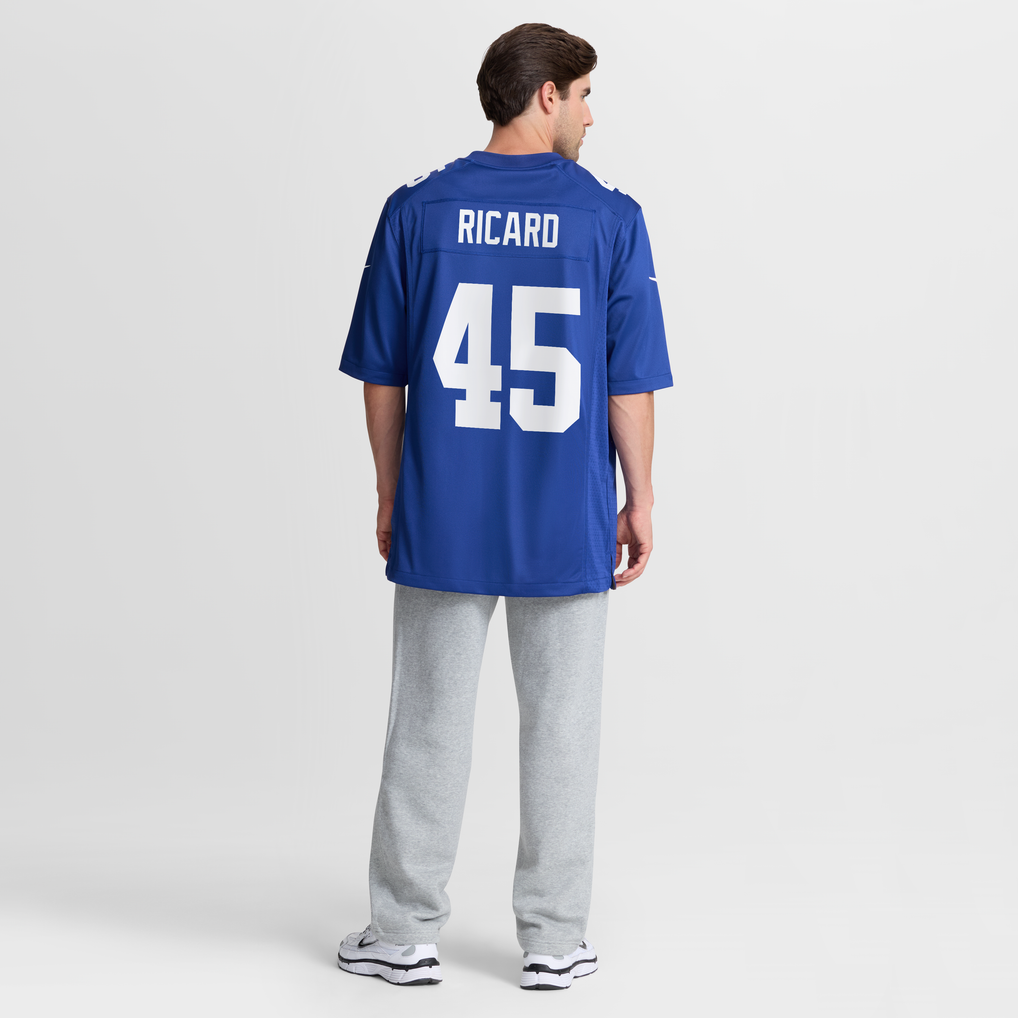 Men's New York Giants Patrick Ricard Nike  Royal Team Game Jersey - Image 6