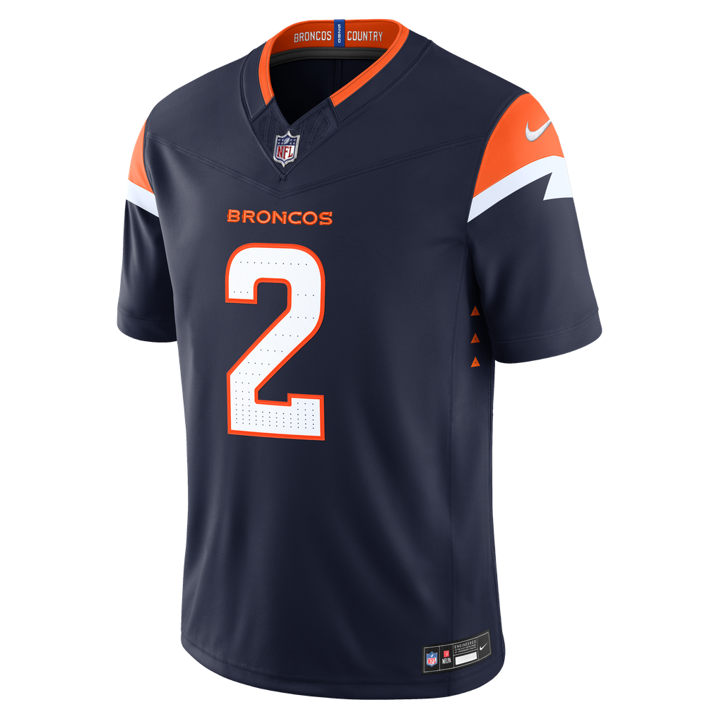 Men's Denver Broncos Patrick Surtain II Nike Navy Alternate Vapor F.U.S.E. Stitched Limited Jersey - Image 3