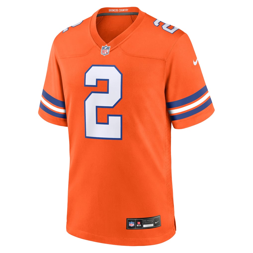 Men's Denver Broncos Patrick Surtain II Nike Orange Mile High Collection 1977 Throwback Player Game Jersey - Image 3