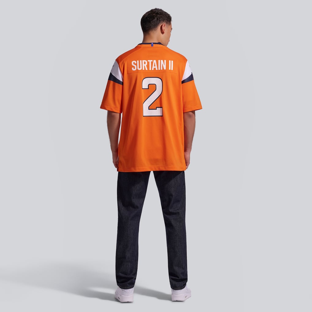 Men's Denver Broncos Patrick Surtain II Nike Orange Team Game Jersey - Image 6