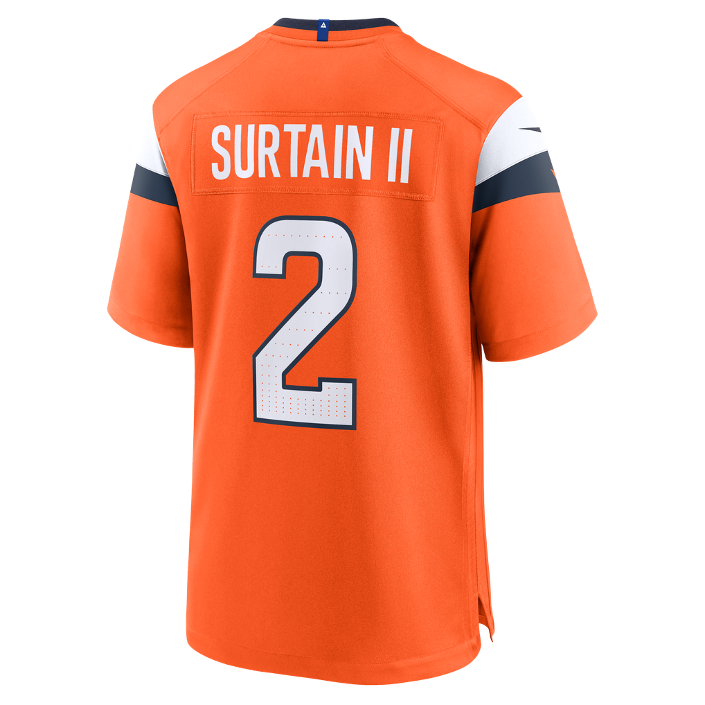 Men's Denver Broncos Patrick Surtain II Nike Orange Team Game Jersey - Image 8