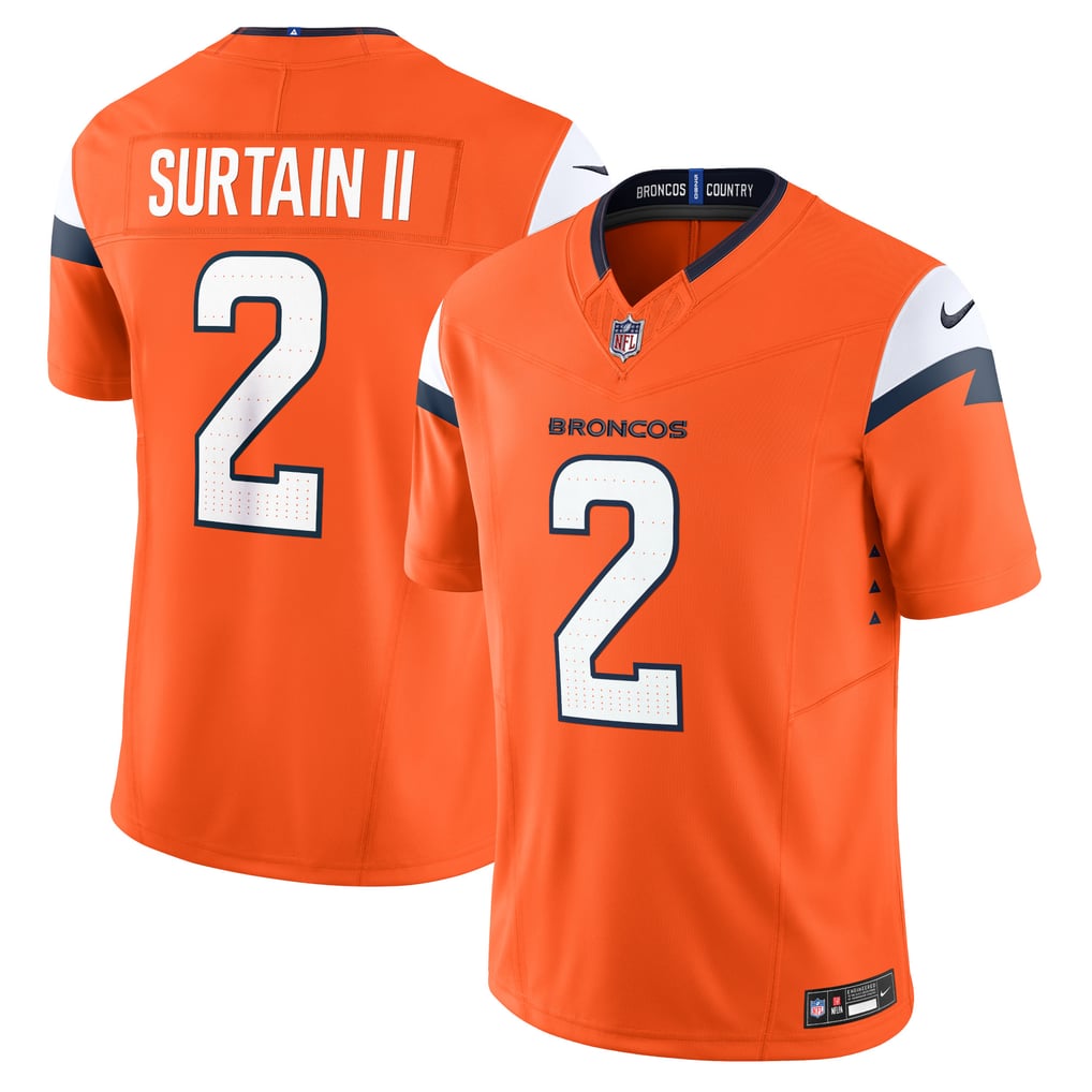 Men's Denver Broncos Patrick Surtain II Nike Orange Team Vapor F.U.S.E. Limited Jersey - Image 1